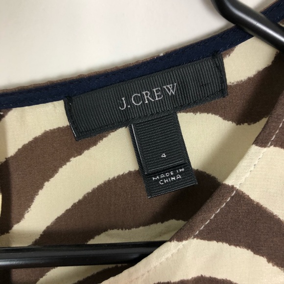 J. Crew 100% Silk Zebra Top - Picture 4 of 5